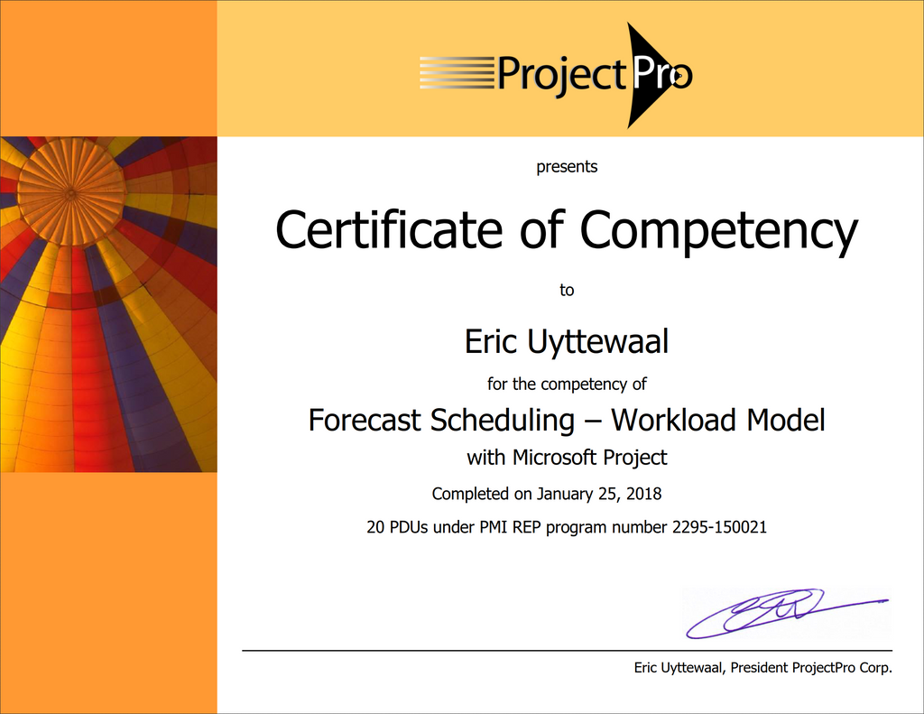 Forecast Scheduling - Workload Model – ProjectPro Corp